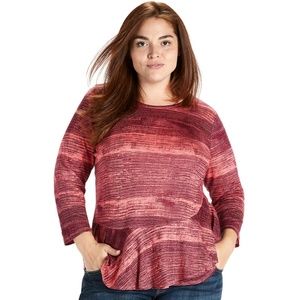 LUCKY BRAND Gorgeous Printed Ruffle Top 1X
